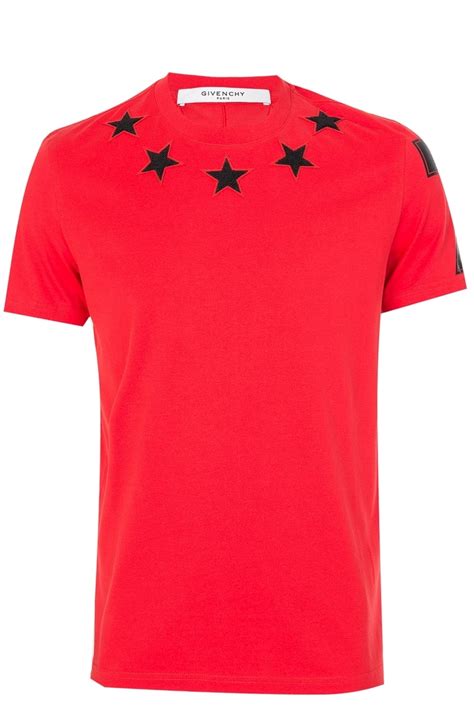 givenchy red star shirt|men's givenchy t shirt sale.